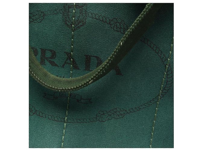 Prada CANAPA 2-Way Tote Bag aus grünem Canvas - Ansicht 6