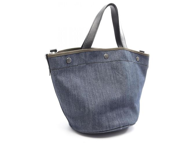 Bolso Tote 2-Way Prada DENIM+CITY CALF Negro Caqui Azul marino - vista 2