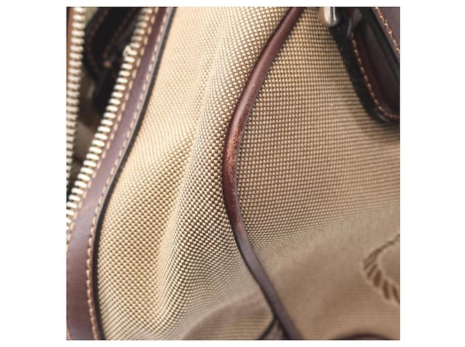 Bolso Prada Logo Jacquard Castaño Beige - vista 7