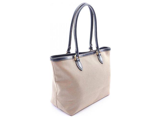 Prada TESSUTO+SOFT CA Tote Bag Beige Marineblau - Ansicht 2