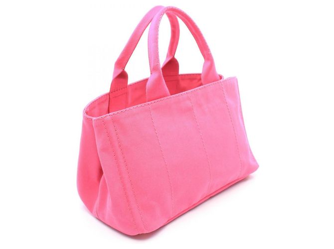 Borsa Tote Prada Canapa Rosa - vista 2