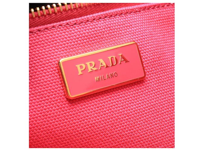 Borsa Tote Prada Canapa Rosa - vista 4