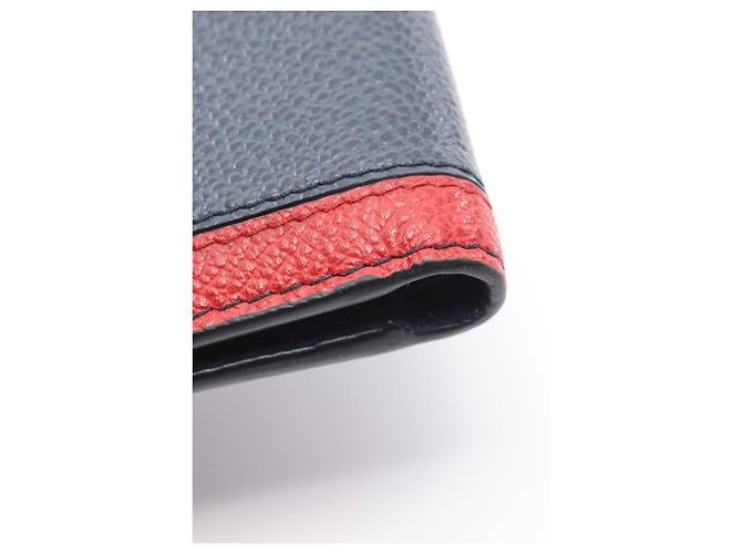 Portafoglio bi-fold Prada VIT.MICRO GRAIN Rosso Blu navy - vista 7