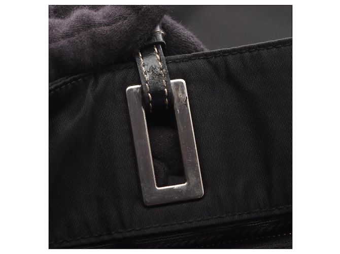 Borsa Tote Prada in Nylon e Pelle Nero - vista 12