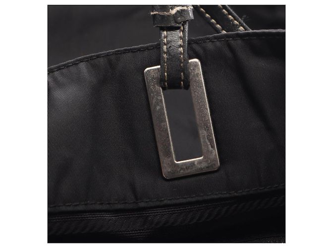 Borsa Tote Prada in Nylon e Pelle Nero - vista 13