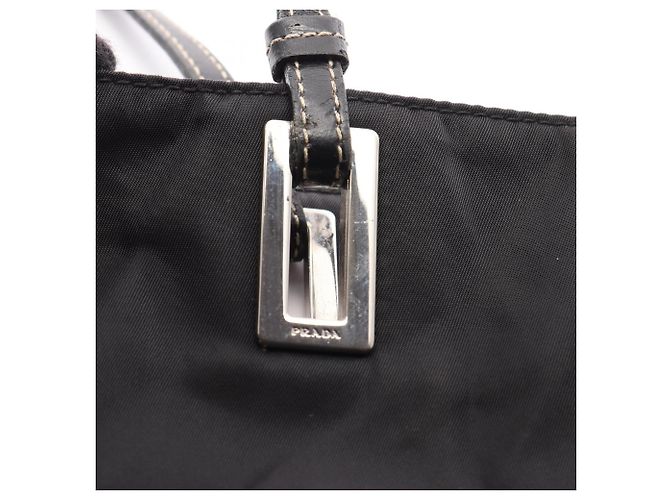 Borsa Tote Prada in Nylon e Pelle Nero - vista 14