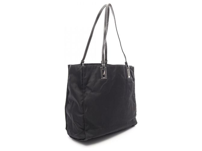 Borsa Tote Prada in Nylon e Pelle Nero - vista 2