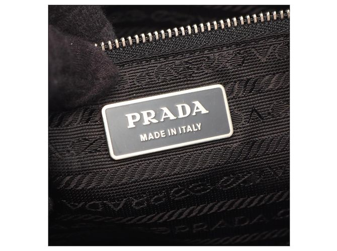 Borsa Tote Prada in Nylon e Pelle Nero - vista 4