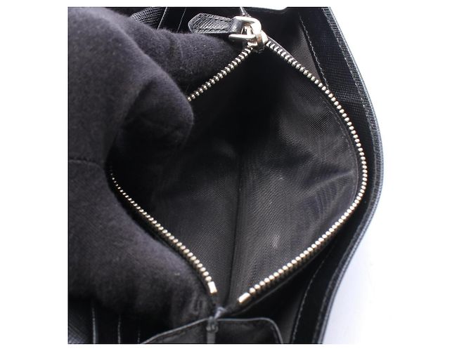 Prada Bi-fold Long Wallet mit Triangle-Logo Schwarz - Ansicht 5