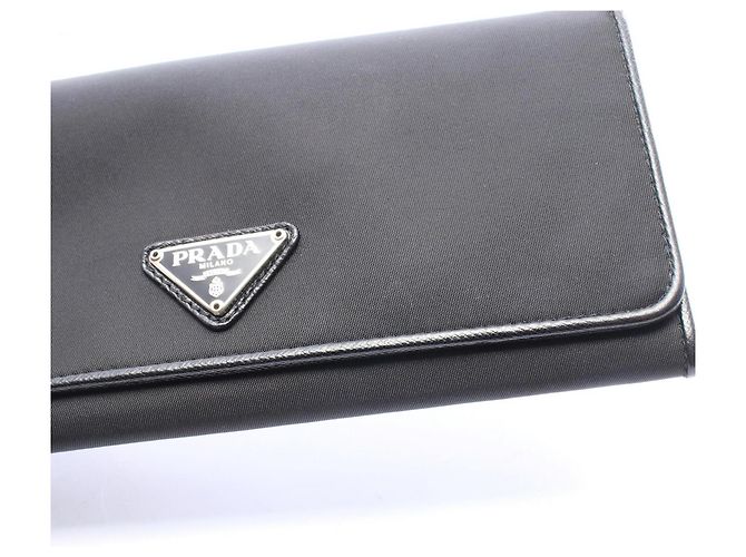 Prada Bi-fold Long Wallet mit Triangle-Logo Schwarz - Ansicht 7