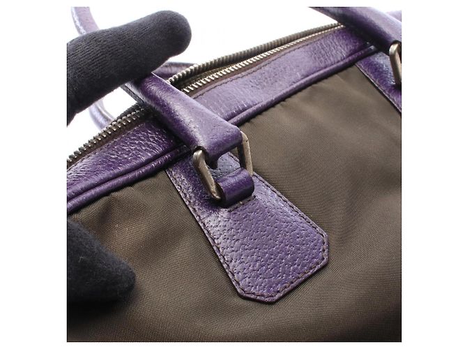 Sac à main Prada Khaki et Purple Violet Kaki - vue 11
