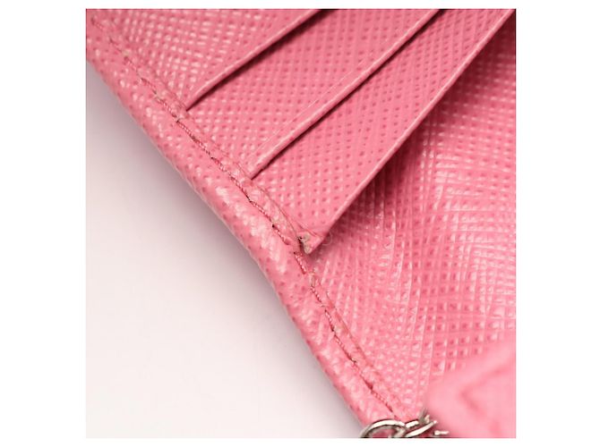 Saffiano Cartera larga Prada plegable en rosa - vista 6