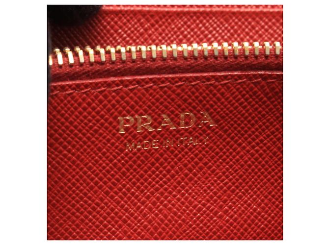 Saffiano Cartera larga Prada plegable Roja - vista 4