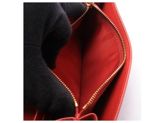 Saffiano Cartera larga Prada plegable Roja - vista 5