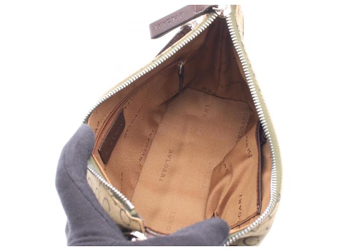 Bulgari Borsa a tracolla Bvlgari Logo Mania Marrone Cachi - vista 3