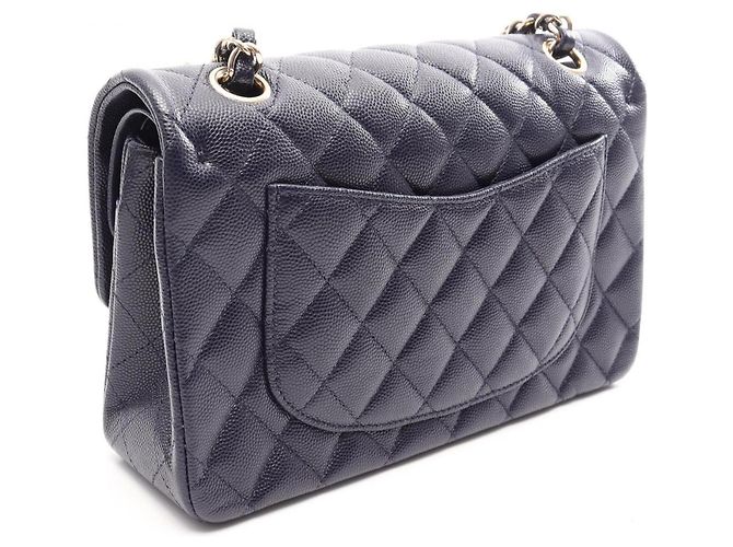 Timeless Borsa Chanel Matelassé Double Flap Blu navy - vista 2