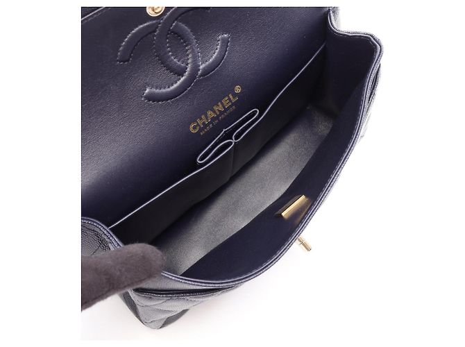 Timeless Borsa Chanel Matelassé Double Flap Blu navy - vista 3