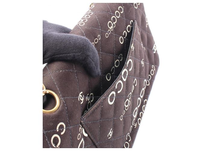 Borsa a tracolla Chanel Matelassé Double Flap Nero Bianco - vista 6