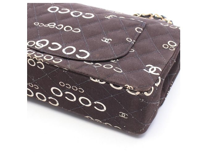 Borsa a tracolla Chanel Matelassé Double Flap Nero Bianco - vista 7
