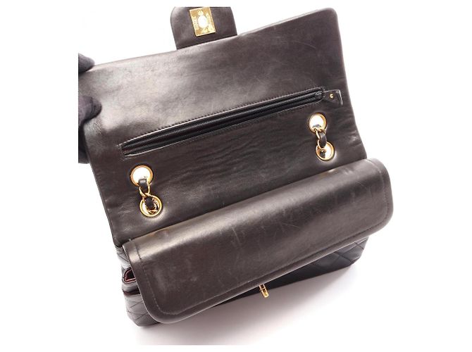 Borsa a tracolla Chanel Matelassé Double Flap Nero - vista 9