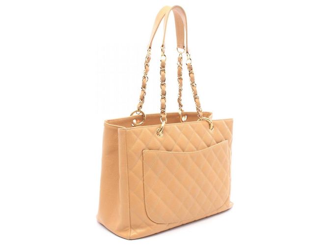 Borsa Tote Chanel Matelassé Grand Shopping Beige - vista 2