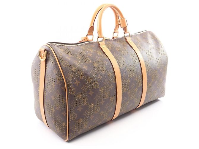 Borsa Louis Vuitton Monogram Keepall Bandoulière 50 Marrone - vista 2