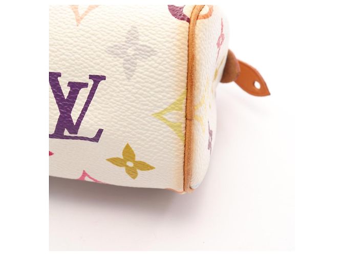 Borsa Louis Vuitton Mini Speedy Monogram Multicolor Blanc Bianco Multicolore - vista 11