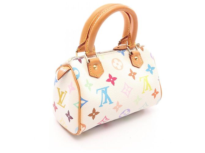 Borsa Louis Vuitton Mini Speedy Monogram Multicolor Blanc Bianco Multicolore - vista 2