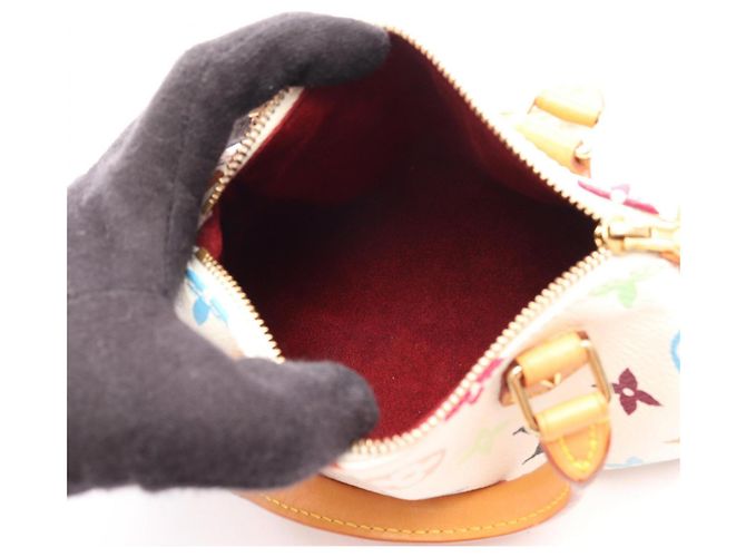 Borsa Louis Vuitton Mini Speedy Monogram Multicolor Blanc Bianco Multicolore - vista 3