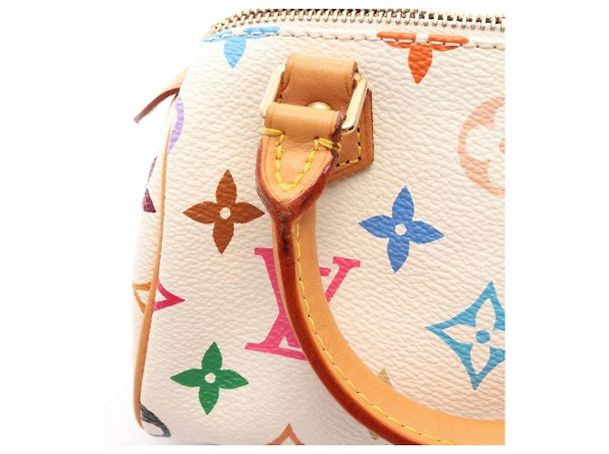 Borsa Louis Vuitton Mini Speedy Monogram Multicolor Blanc Bianco Multicolore - vista 6
