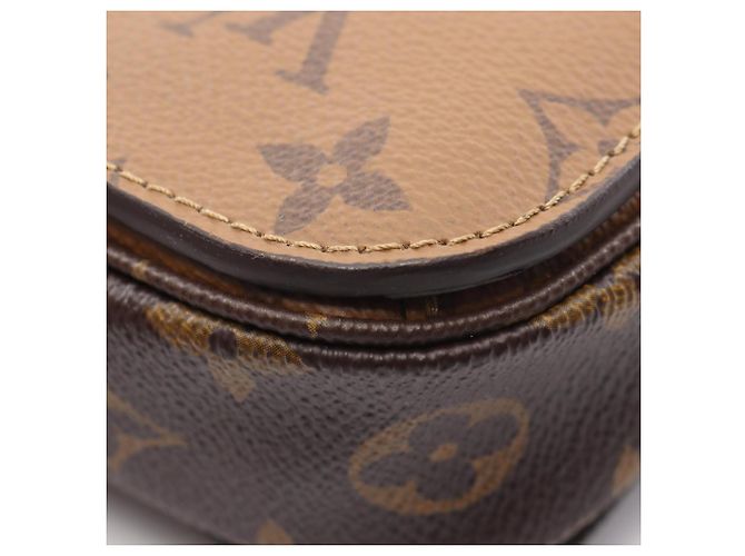 Borsa Louis Vuitton Pochette Metis MM Marrone Nero Monogramma - vista 9