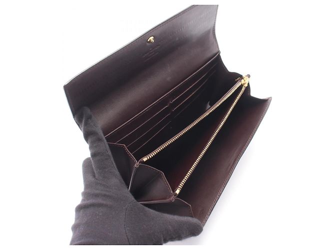 Louis Vuitton Portefeuille Sarah Bi-fold Long Wallet Burdeos Púrpura - vista 3