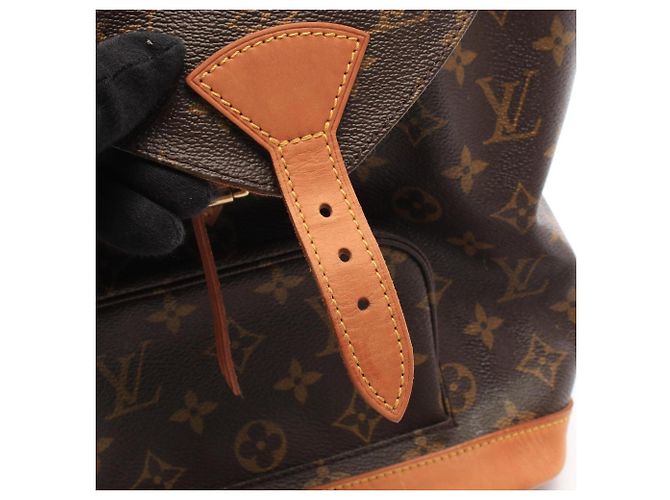 Mochila Louis Vuitton Montsouris MM Monogram Castaño Monograma - vista 12