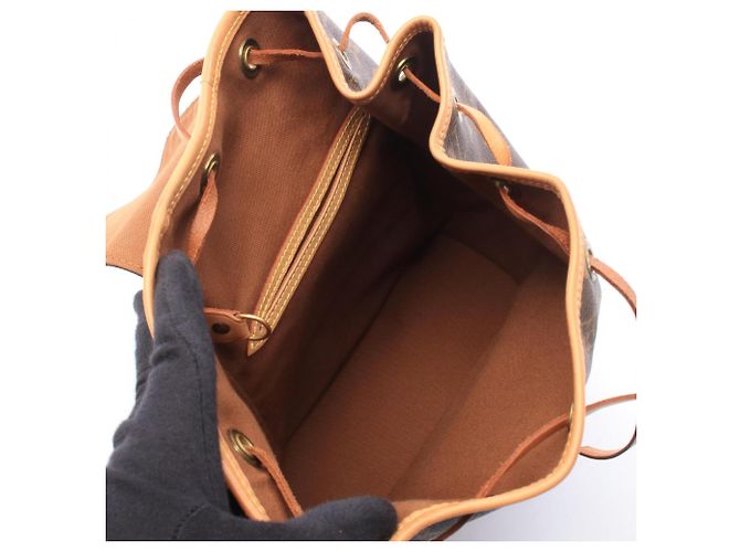 Zaino Louis Vuitton Montsouris MM Monogram Marrone Monogramma - vista 3
