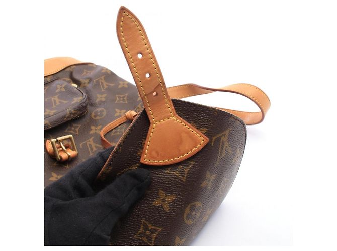 Zaino Louis Vuitton Montsouris MM Marrone Monogramma - vista 11