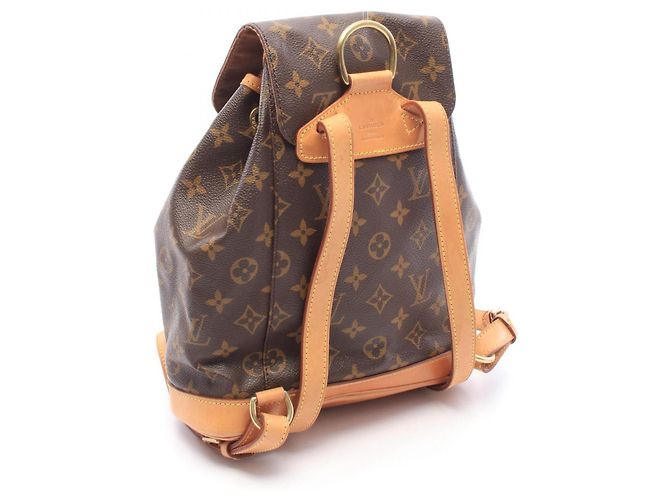 Zaino Louis Vuitton Montsouris MM Marrone Monogramma - vista 2