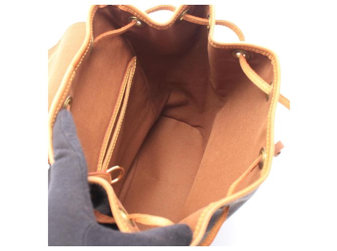 Zaino Louis Vuitton Montsouris MM Marrone Monogramma - vista 3