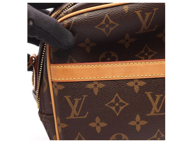 Borsa a tracolla Louis Vuitton Reporter PM Marrone Monogramma - vista 9