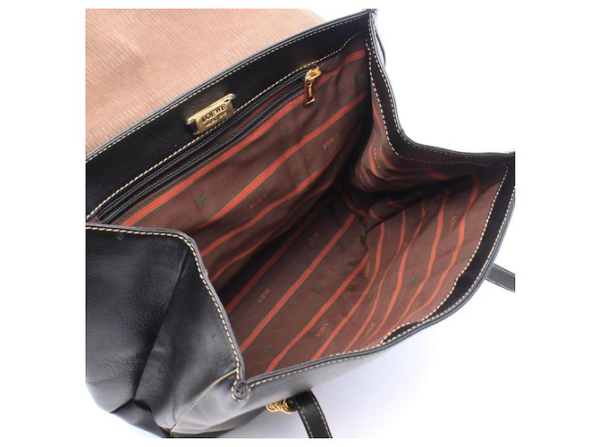 Loewe Schultertasche aus Leder Braun Schwarz - Ansicht 3
