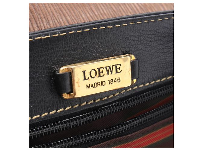 Loewe Schultertasche aus Leder Braun Schwarz - Ansicht 4