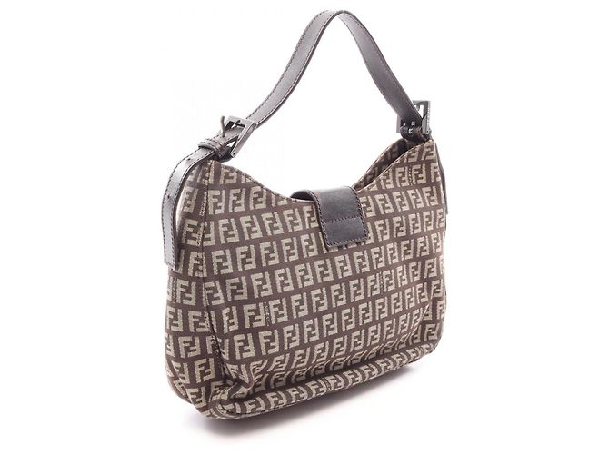 Borsa a tracolla Fendi Zucchino Marrone Beige - vista 2