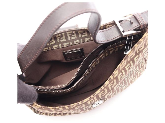 Borsa a tracolla Fendi Zucchino Marrone Beige - vista 3