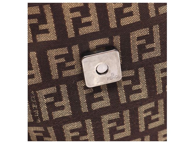 Borsa a tracolla Fendi Zucchino Marrone Beige - vista 5