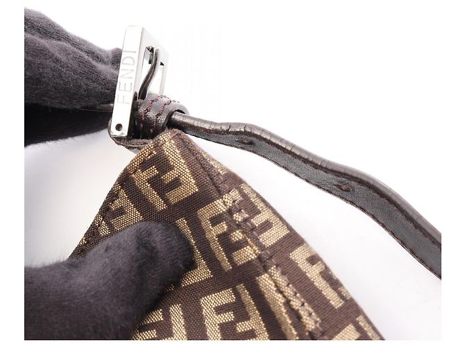 Borsa a tracolla Fendi Zucchino Marrone Beige - vista 6