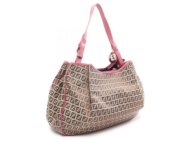 Borsa a tracolla Fendi Zucchino Rosa Beige - vista 2