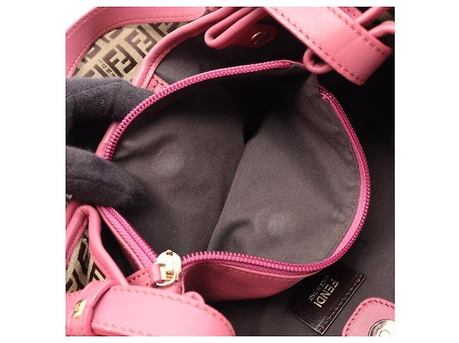 Borsa a tracolla Fendi Zucchino Rosa Beige - vista 7
