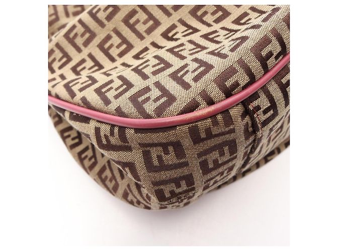 Borsa a tracolla Fendi Zucchino Rosa Beige - vista 8