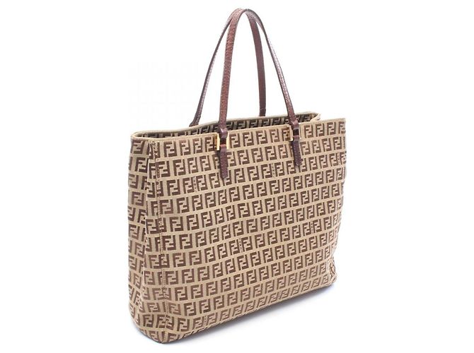 Fendi Zucchino Tote Bag Braun Beige - Ansicht 2