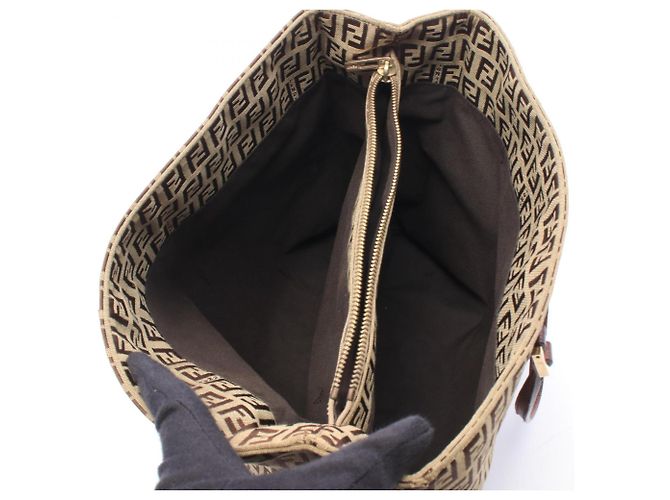 Fendi Zucchino Tote Bag Braun Beige - Ansicht 3