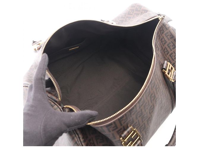 Borsa Boston Fendi Zucchino Marrone - vista 3